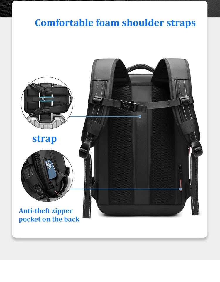 MONTRAVE Compression Travel Backpack — 17" Laptop, Extended Capacity