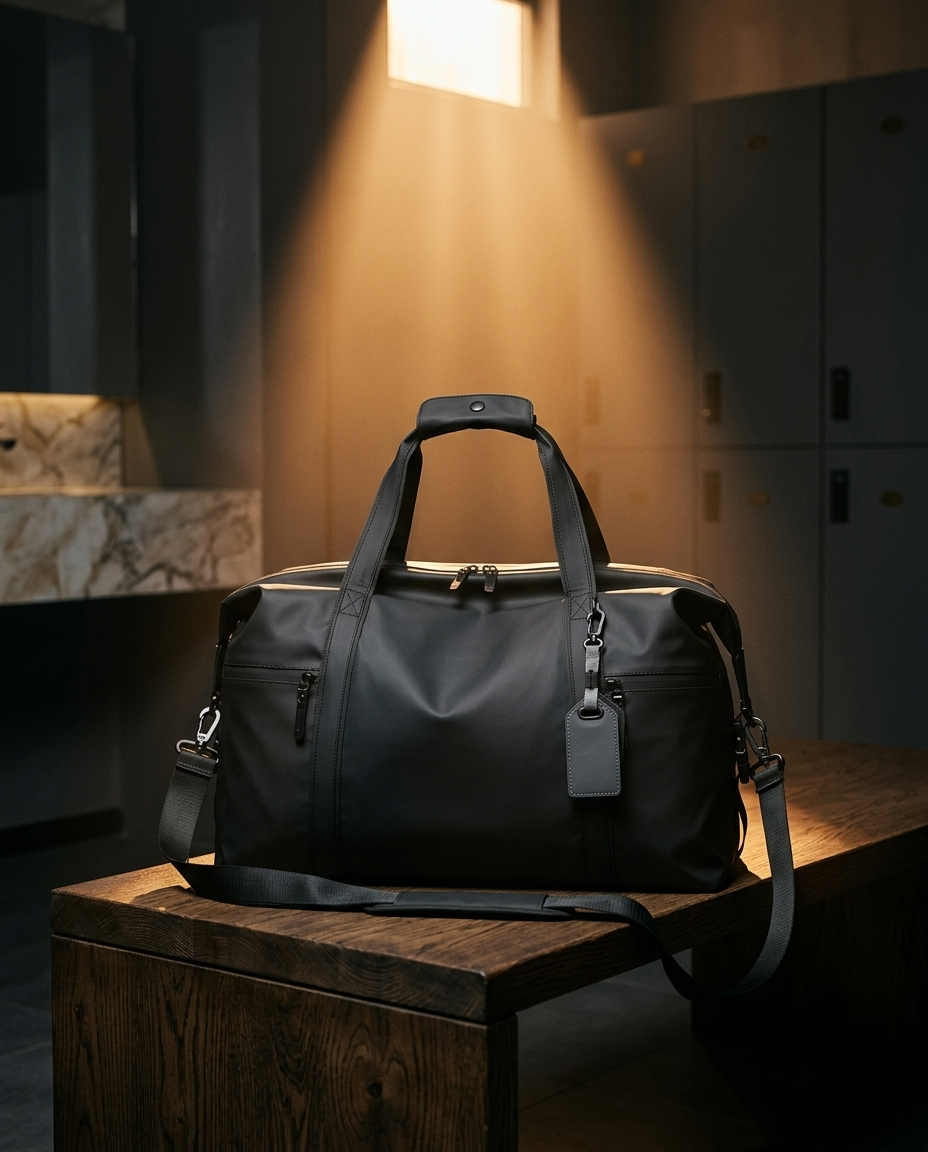 MONTRAVE Gym Duffel — editorial campaign photo