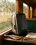 MONTRAVE Expandable Hard-Shell Backpack — editorial campaign photo